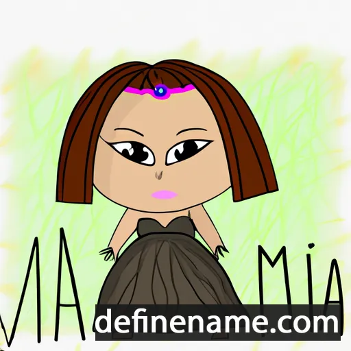 cartoon of the name Mia