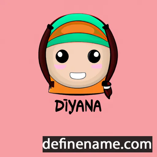 cartoon of the name Diyana